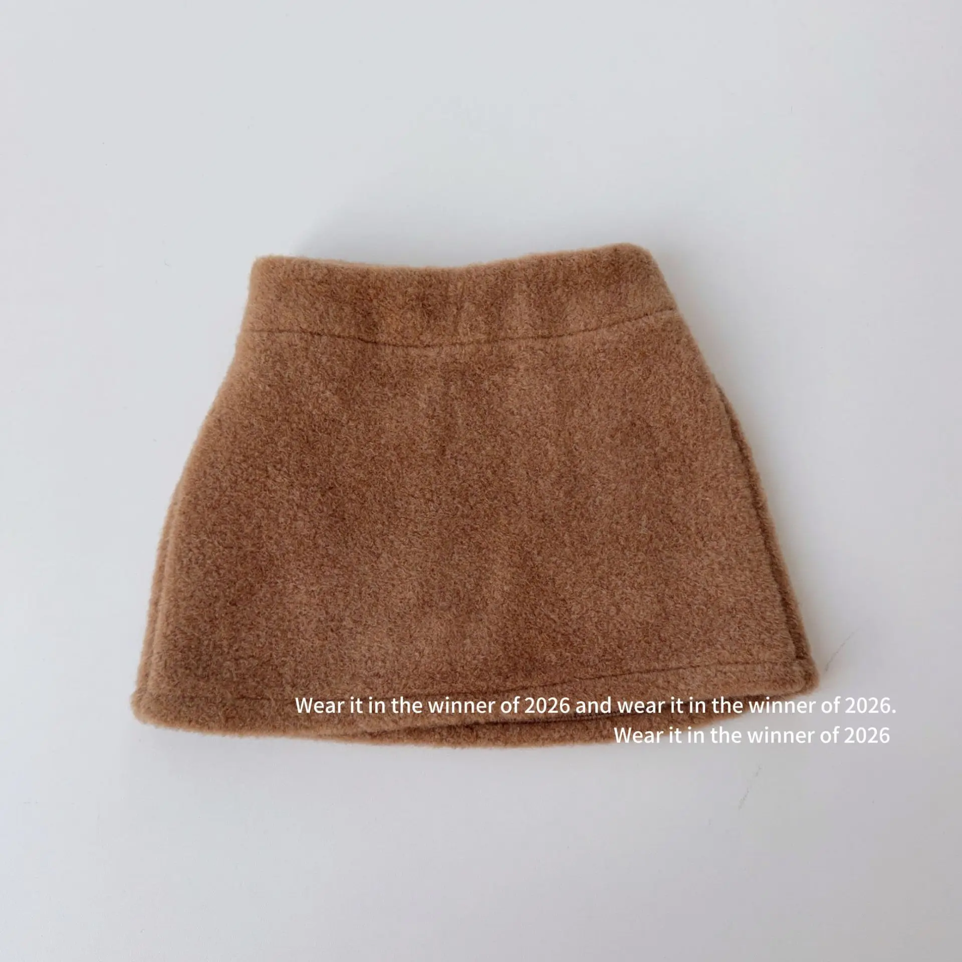Girls Skirt 2026 Autumn and Winter New Children's Clothing Korean Style Girl Baby Soft Waxy Solid Color Thick Woolen Skirt Skirt - view 4