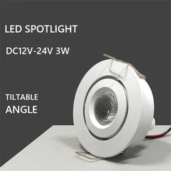 Led Recessed Spot Light 3W Tiltable Angle Dimmable Mini Ceiling Spotlight Indoor Lamp Aluminium 50mm Cabinet Counter Showcase