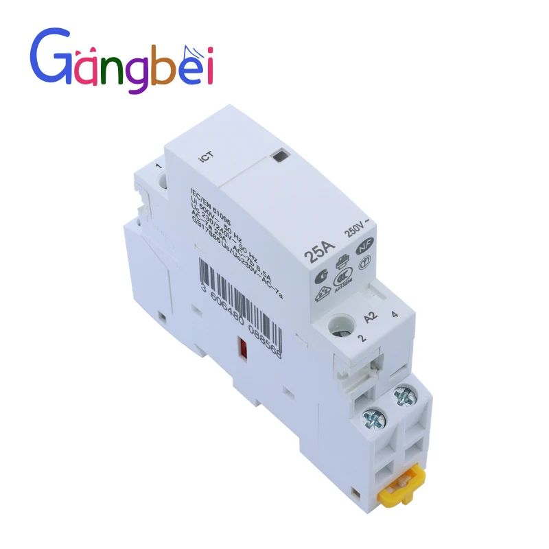 iCT 2P 25A 2NO 220V/230V 50/60HZ Din rail Household ac contactor