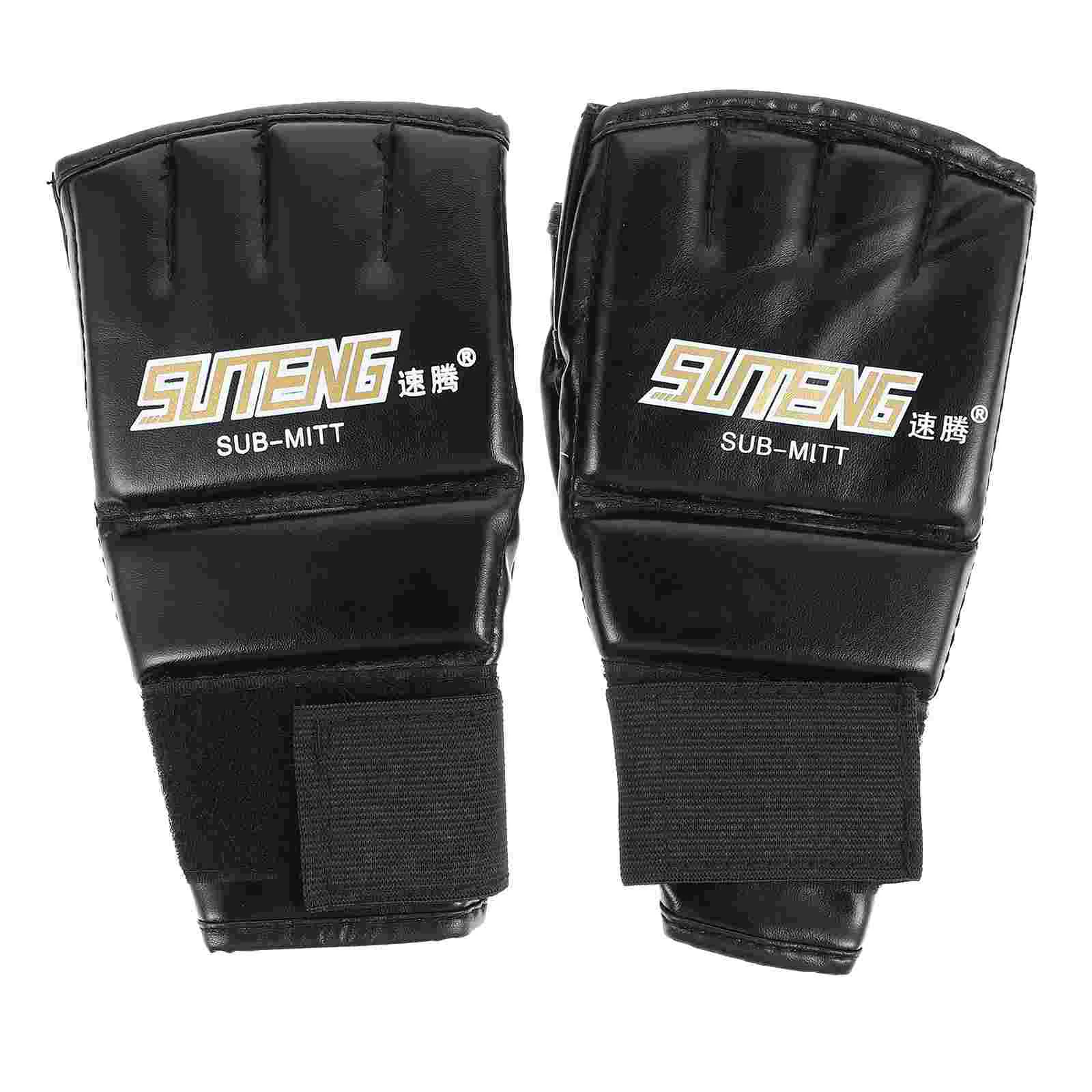 

Boxing Gloves Mittens Professional Sparring Kickboxing Training Portable Pu Half-finger Man