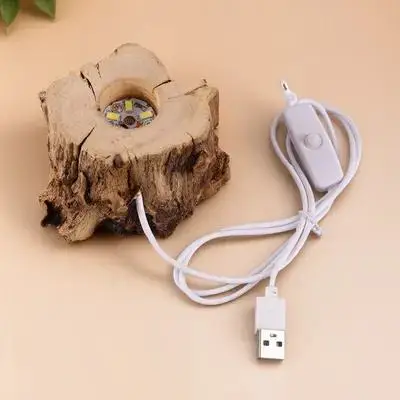 

Creative Natural Stump Shaped Crystal Ball Stand LED Light Base USB Charging for Various Scenes LED Light Base