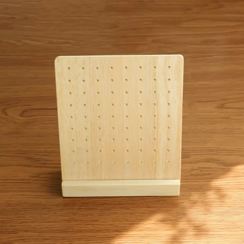 

72 Holes Earring Holder Earring Organizer Wooden Wood Earring Stands Earring Hanger With Base Earrings Display Stand