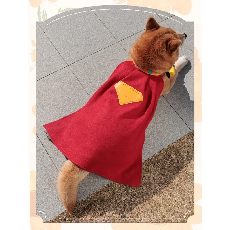 زي تنكري لفيلم كريبتو الخارق للبطل الخارق كيب سوبر للحيوانات الأليفة على طراز الكلاب مع درع "S" لحفلات الهالوين الهزلية