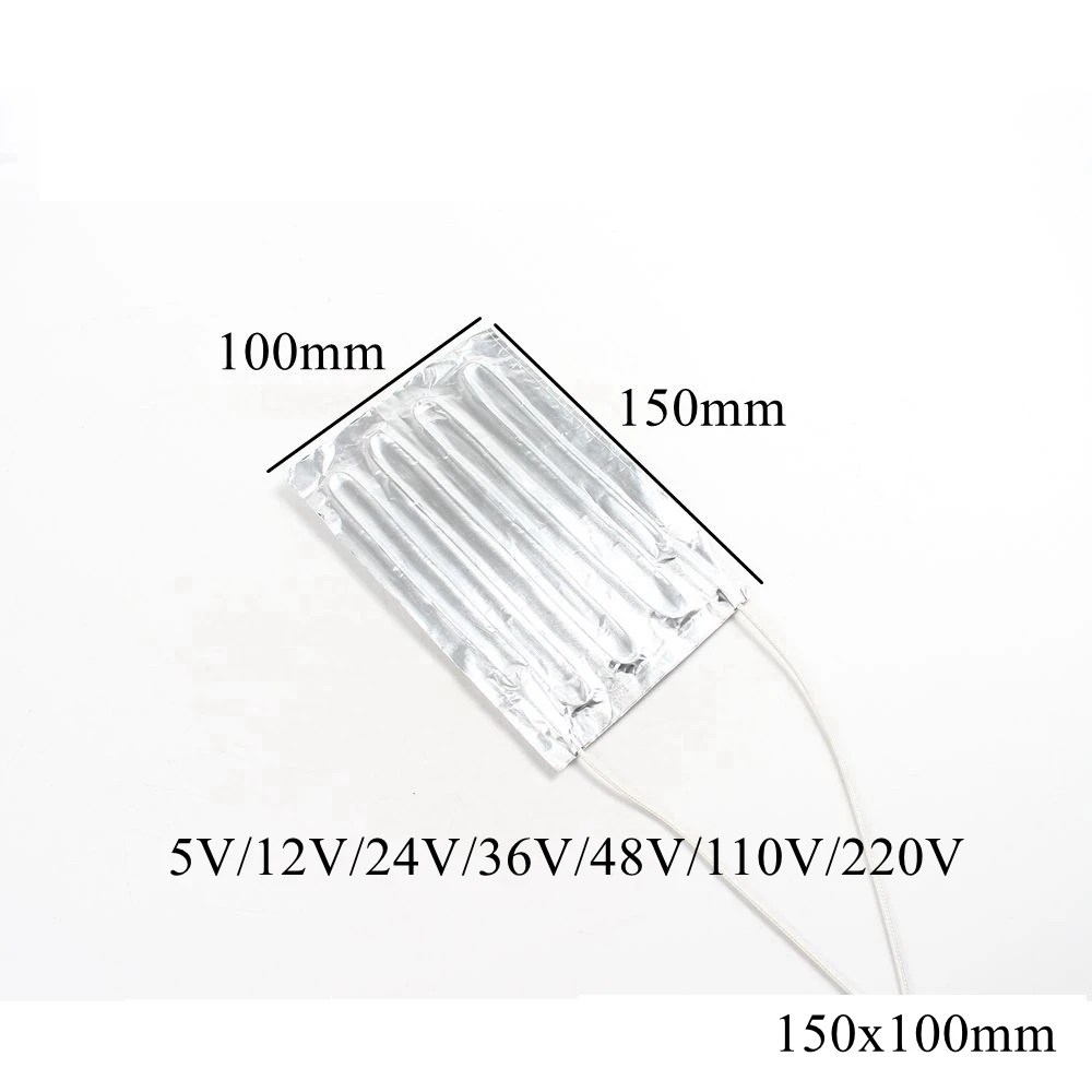 150x100mm 12V 24V 220V Aluminum Foil Heating Pad Mat Band Heater Sheet Plate Self Adhesive Flexible Waterproof 3D Printer Diesel