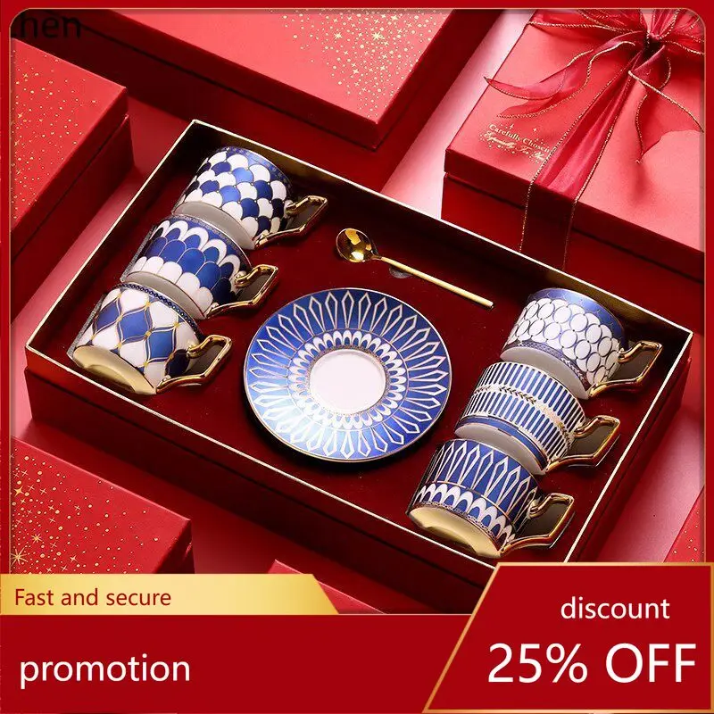 

YFY luxury ceramic coffee cup set - afternoon tea cups, housewarming gift, wedding gift, gift box set