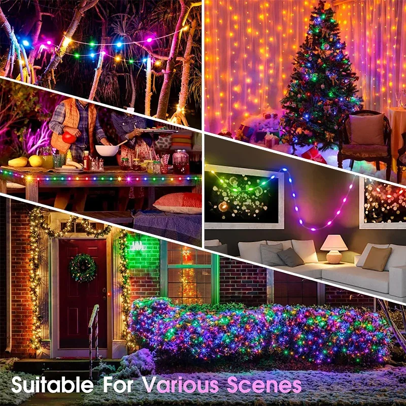 30M Christmas Fairy String Lights LED APP Control Smart Garland Dimmable Music Sync Lights Xmas Tree New Year Party Decor Lamp