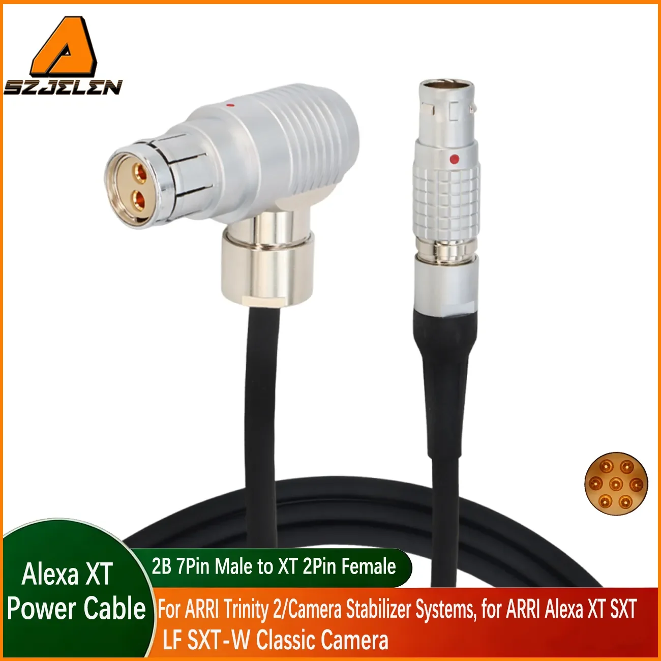 2B 7Pin to XT 2Pin Female Power Cable For ARRI Trinity 2/Camera Stabilizer Systems for ARRI Alexa XT SXT LF SXT-W Classic Camera