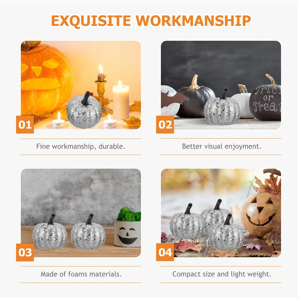 

10 Pcs Simulation Pumpkin Decoration Artificial Halloween Small Pumpkins Ornament Decorate Foam