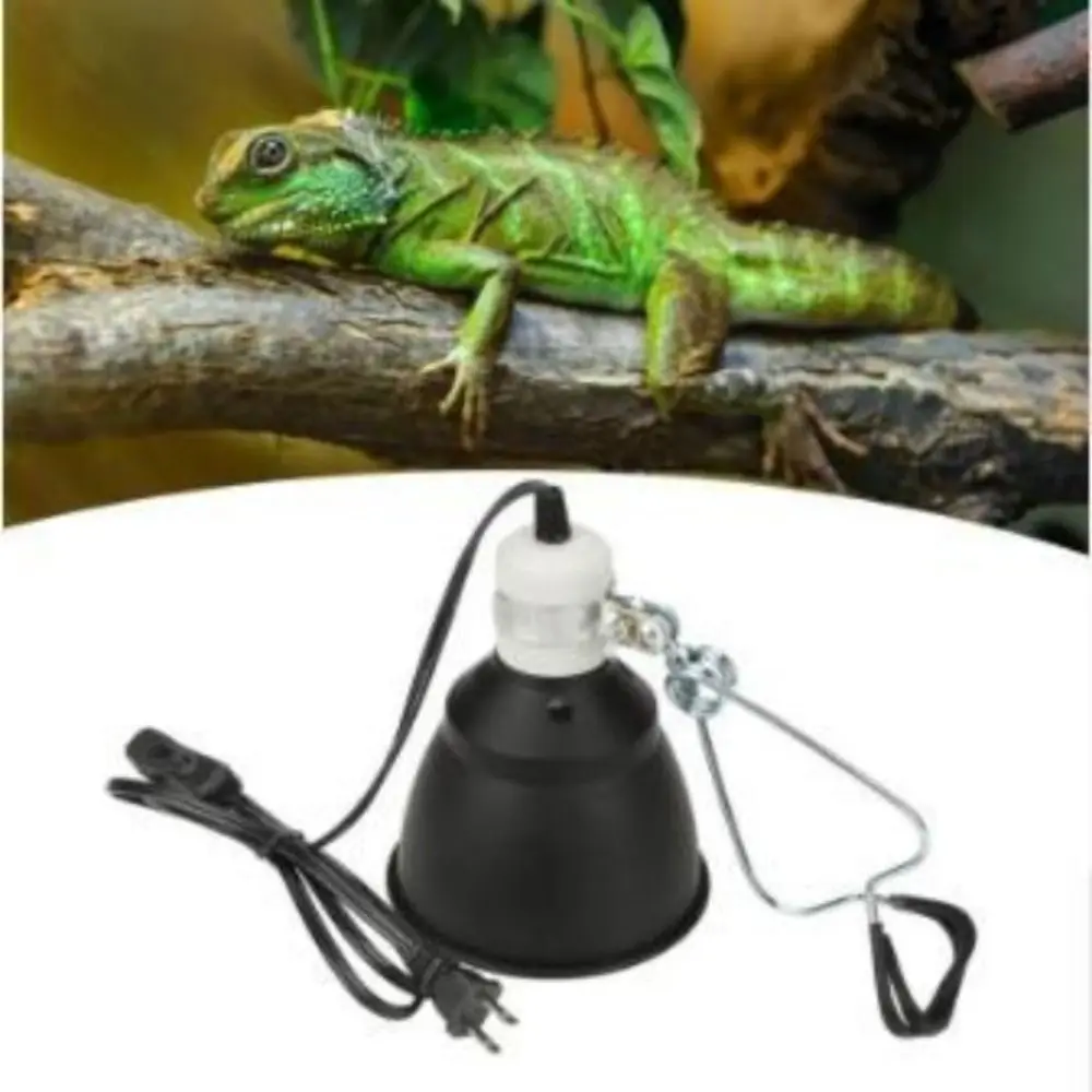 

Black Reptile Heating Lamp 110-240V 300W E27 Pet Light Bulb Bracket With Clip Uniform Heating Heating Light Holder Spider Chick