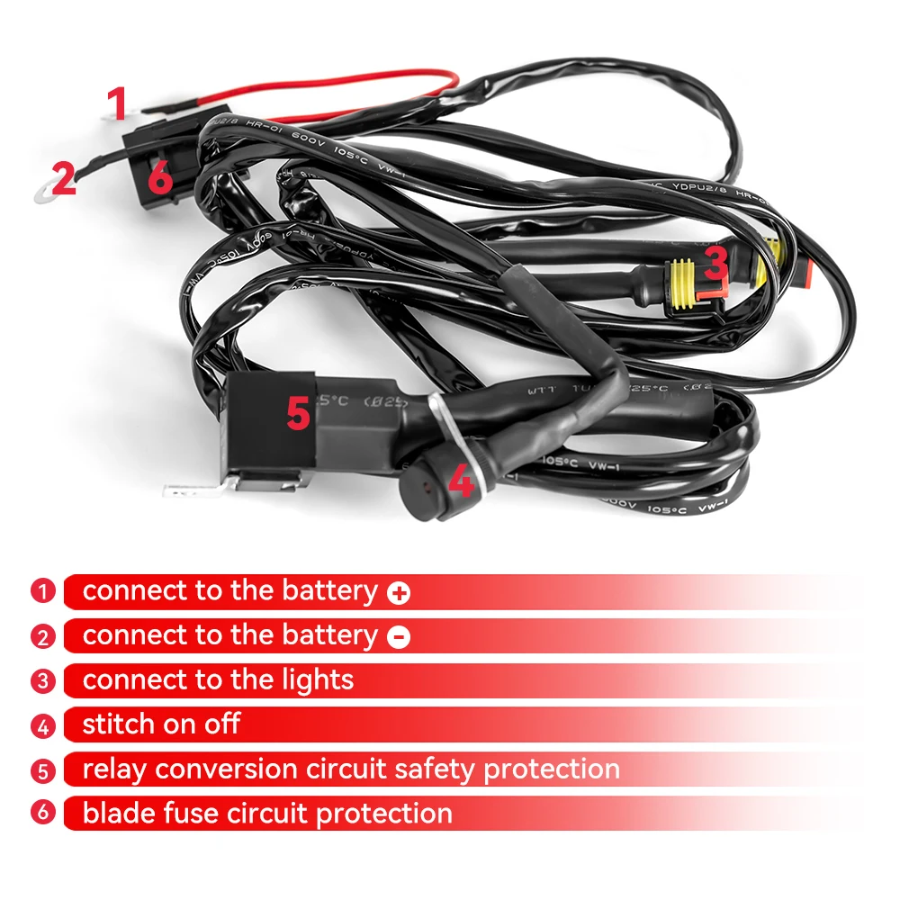 Motorcycles LED Fog Light Wiring Harness Relay Wiring with Resistor for BMW R1200 GS /ADV F800GS Motorcycle Fog Passing Light