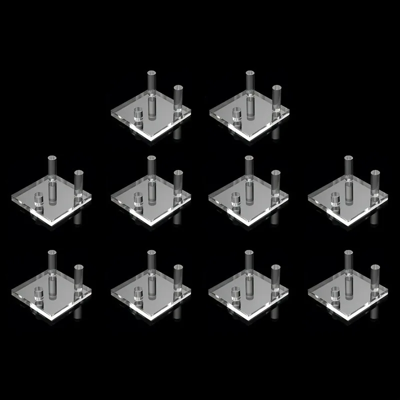 10pcs Clear Acrylic Display Stands Clear Mineral Holders Square Display Easel Stands for Photo Coral Rock Mineral Collectibles