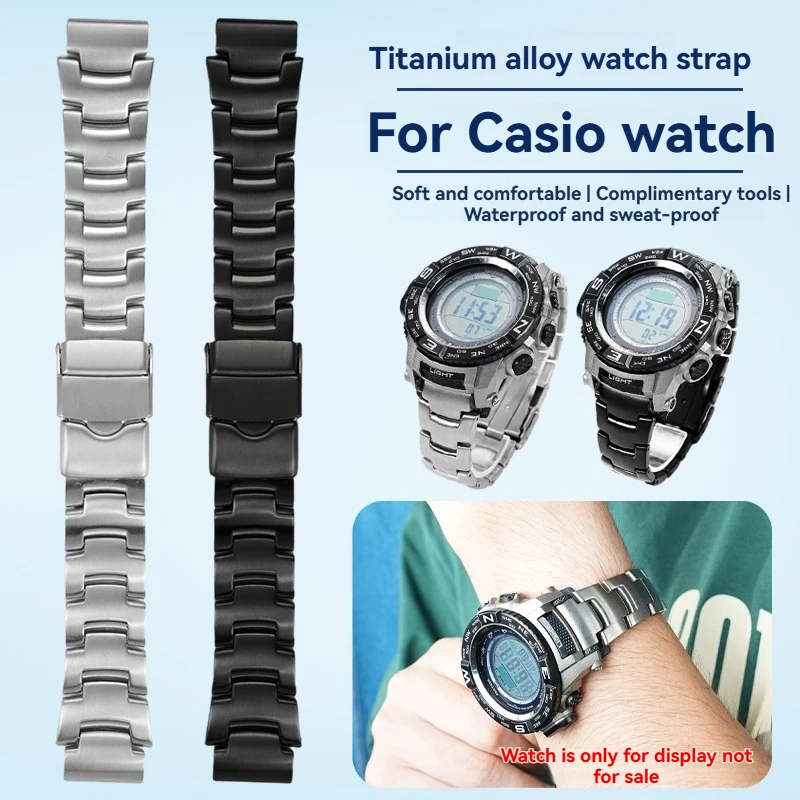 Titanium Watch Strap For Casio PROTREK PRG-260/270/550/250 PRW-3500/2500/5100 Replacement Black Bracelet 18mm
