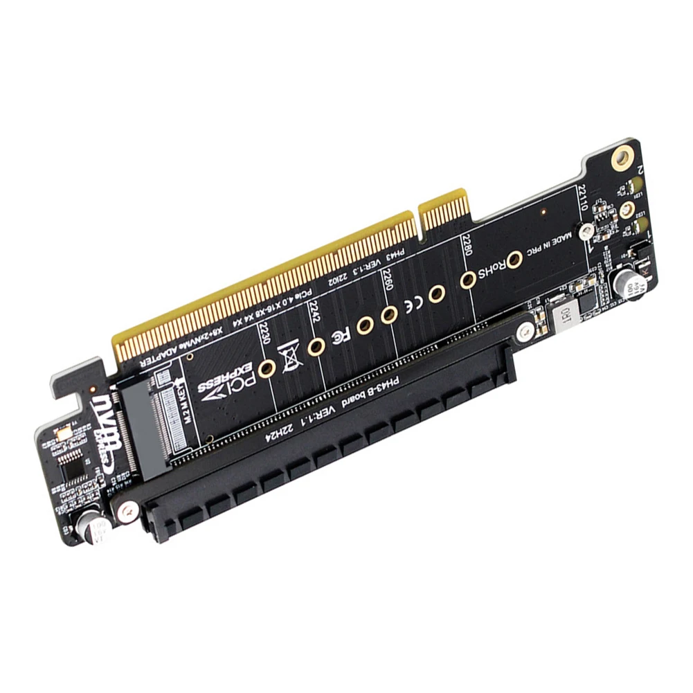 PCIe X16 إلى X8 + X4 + X4 M.2 PCIE محول PCIE4.0 بطاقة توسيع محول بطاقة M.2 NVMEx2 منافذ الإدخال دعم 2280/2260/2242/2230 SSD