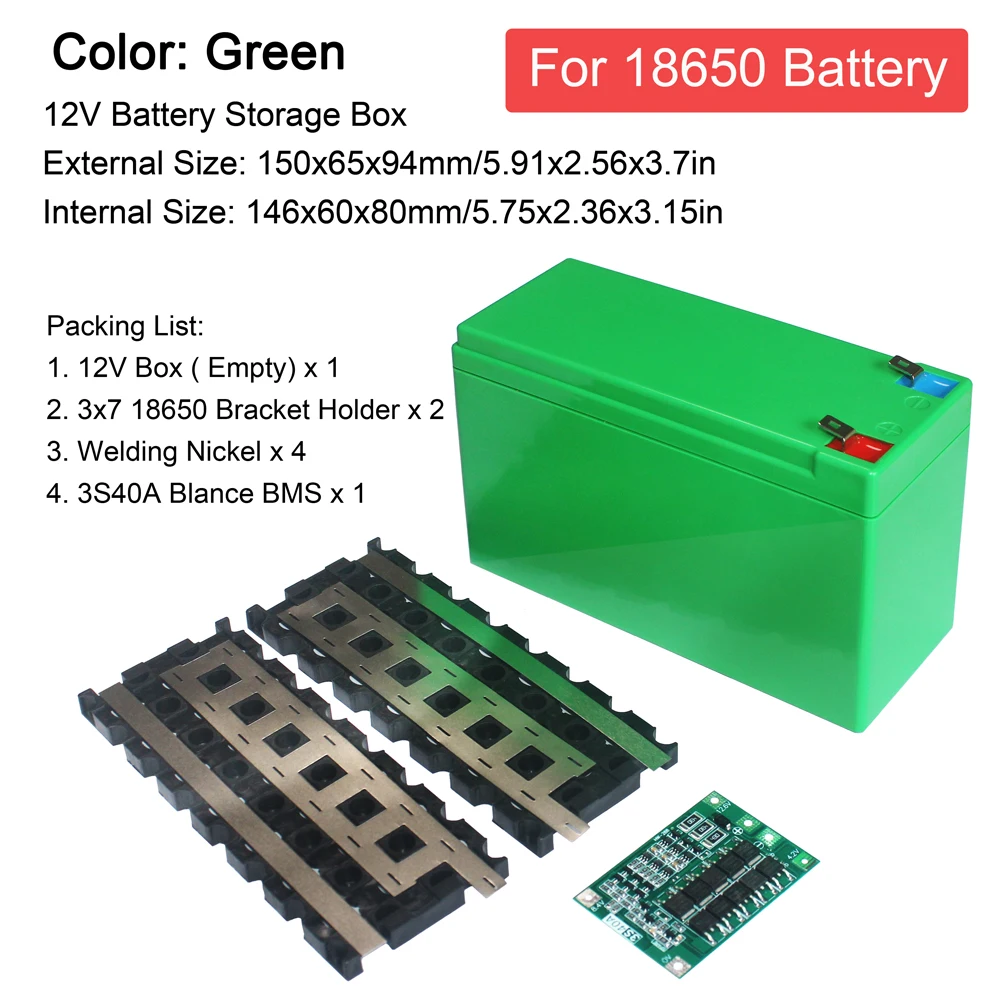 18650 Batterie-Aufbewahrungsbox Halterung 4V/6V/12V Kunststoff Lithium-Batteriepacks Spielzeugwaage Motorrad-Batteriehalter Gehäuse – Detail 7