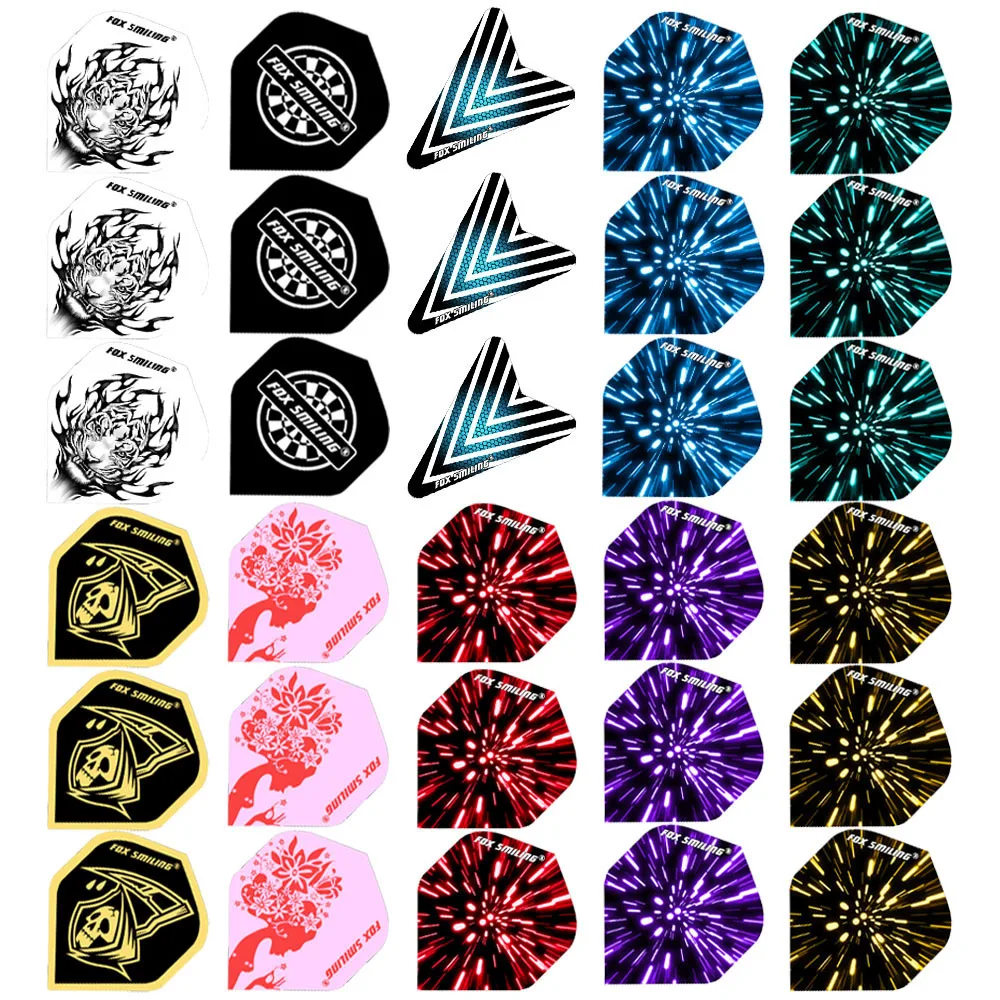 Fox Smiling Dart Flights Set 60PCS Multiple Styles Colorful PET Darts Flights Professional Darts Newly Dart Accessories