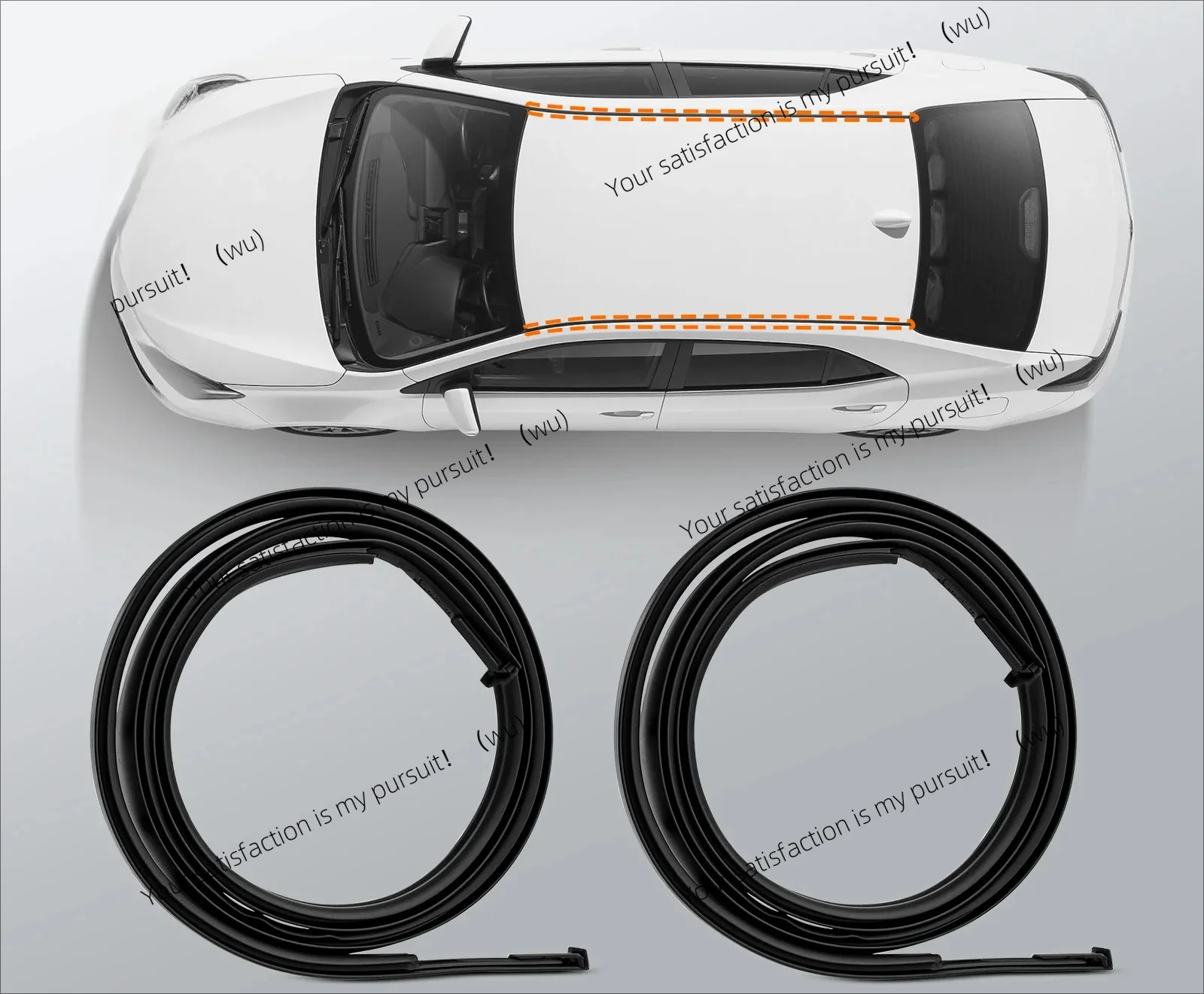 For Toyota Corolla 2014 2015 2016 2017 75556-02260 75555-02270 2PCS Car Roof Rubber Drip Side Finish Moulding Seal Strips Trim