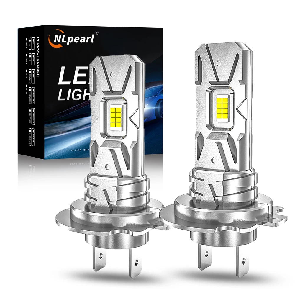 NLpearl 2x Canbus H7 LED Bulb 25000LM 60W Error Free 1:1 Mini Size Head Lamp 3570 CSP for Car Headlamp Auto Fog Lamps H7 Led 12V