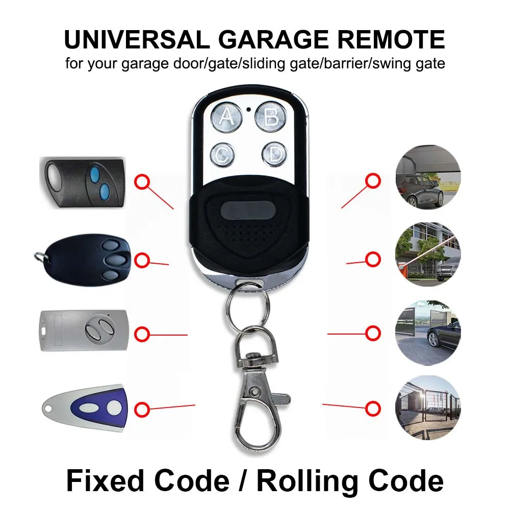 Garage Door Remote Control 433Mhz 4 Channel Gate control For Garage Command Opener Alarm Remote Control