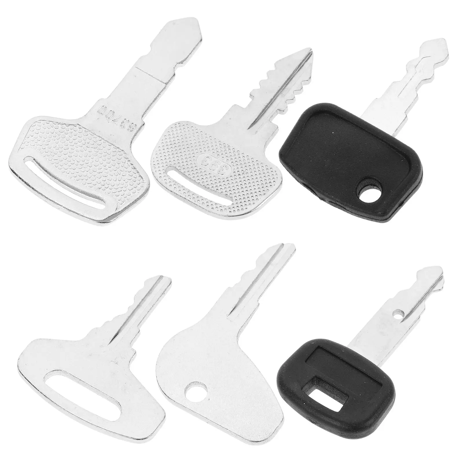 

6 Pcs Electric Fire Key Set Silver Plastic Ignition Barrel Starter Tractor Replacement Forklift Tools Engine Start Kit