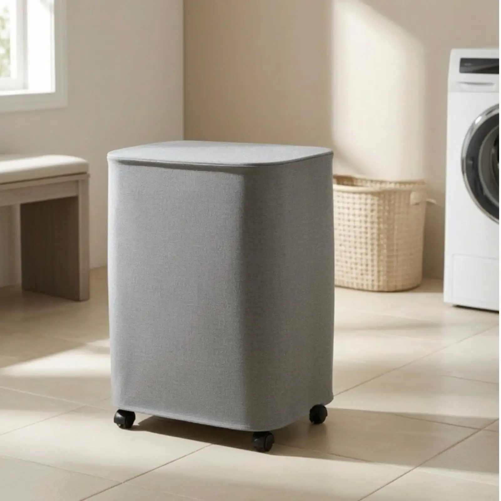 Laundry Hamper with Foot Pedal Hands-Unrestricted Laundry Hamper with Lid Divided Space-Saving for Families, Bathroom, Bedroom
