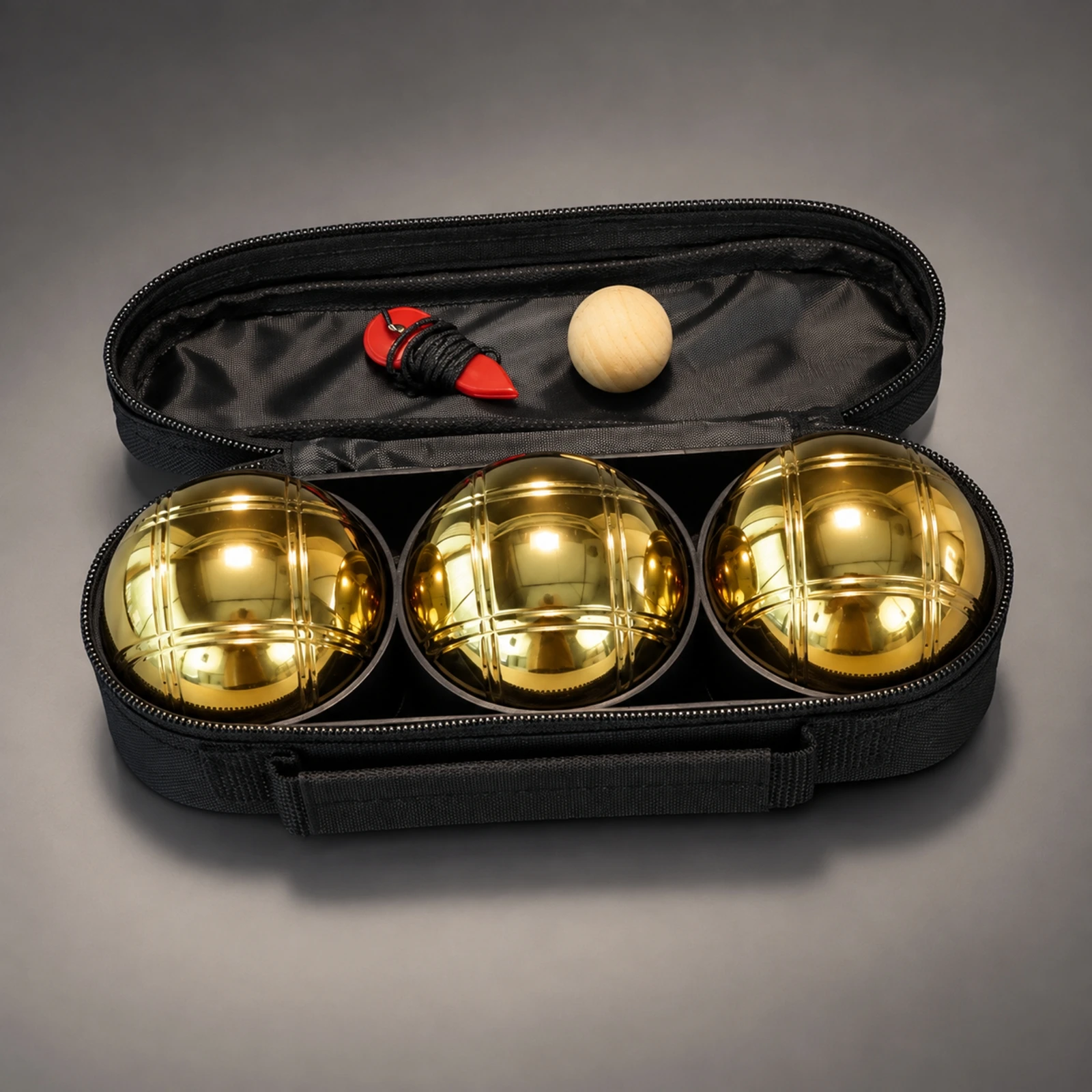 3 Pieces Iron Lawn Bowling Boule Polished Titanium-Plated Boule with Carrying Case Wooden Jack Ball Sturdy for Tournaments