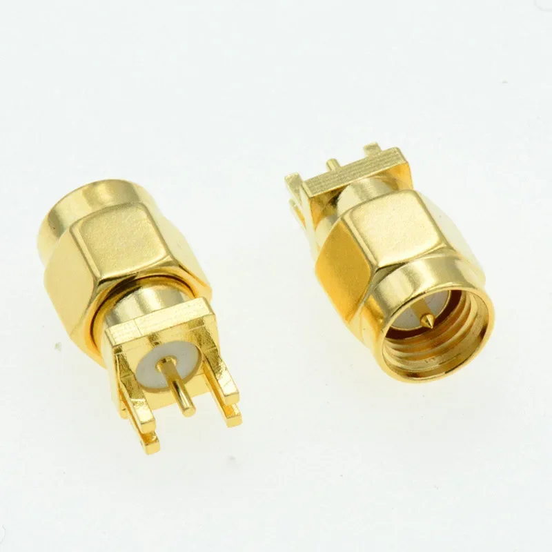 5pcs  SMA-JE male soldering board SMA male pin direct insertion PCB offset pin insertion board RF module SMA antenna base