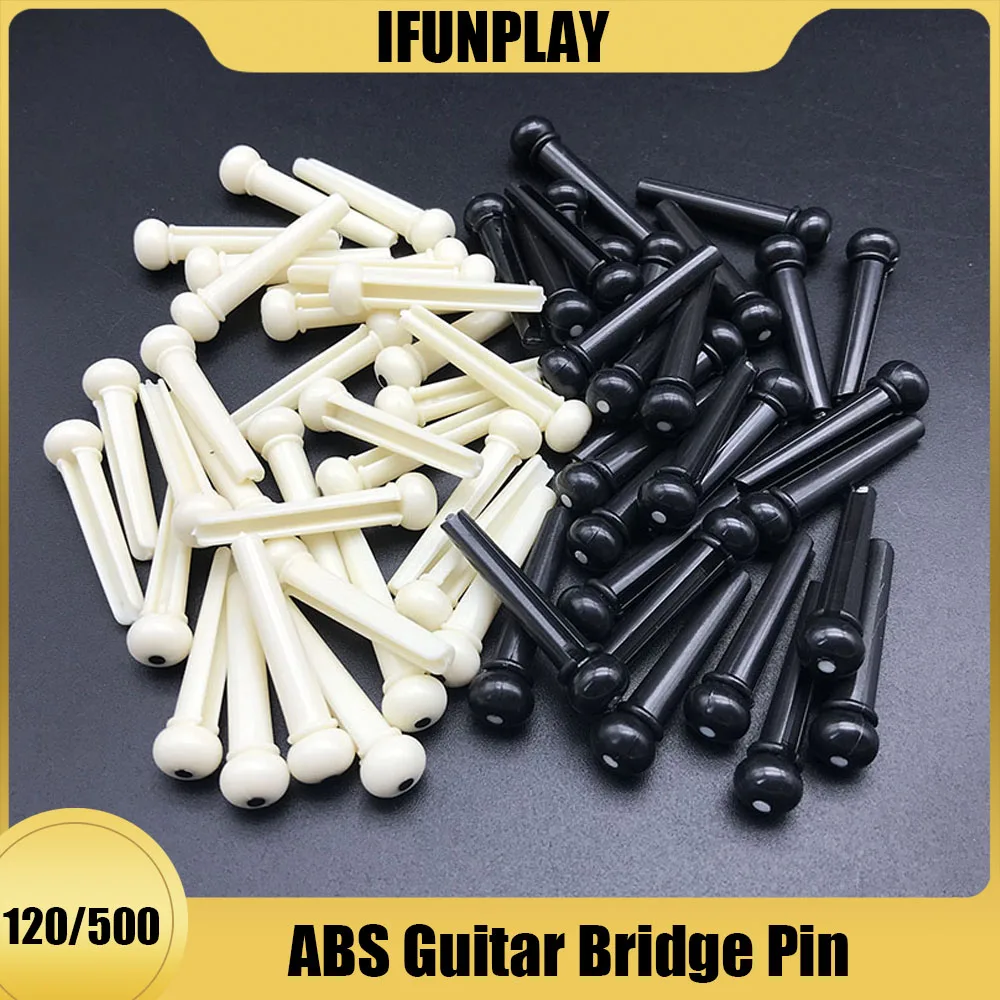 120/500pcs Acoustic Guitar Bridge Pin Plastic 6 String Guitar Bridge Pin with Dot Inlay for Folk  Guitar Guitar Accessories