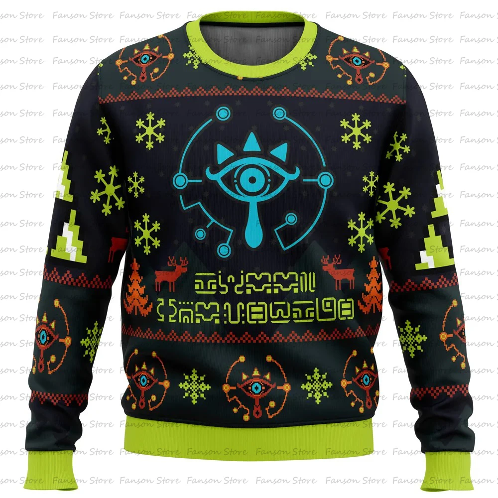 Pull de Noël sans couture pour hommes et femmes, sweat à capuche pour couple, motif de masque Majoras, helpda en-ly, mode automn #6