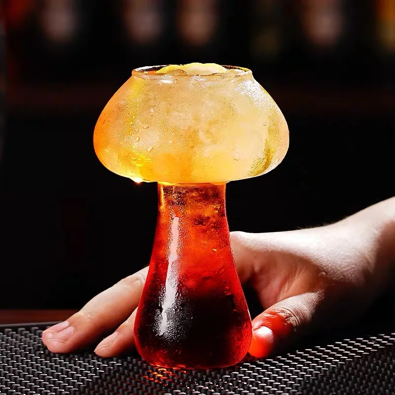 Ins Creative Restaurant Mushroom Cup, Popular Glass Cup, High Temperature Resistant Coffee Cup, Cute Juice Cup, Personalized Drink Cup, 250ml, 2Pcs