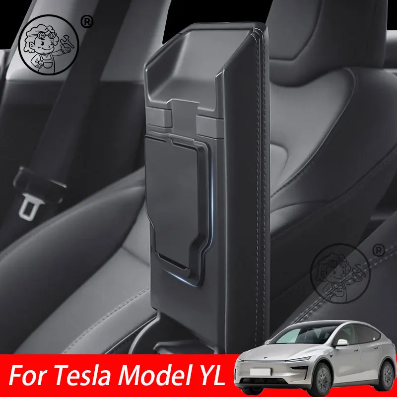 

For Tesla Model YL 2026 2027 Car Armrest Privacy Storage Box Center Console Organizer Interior Accessories
