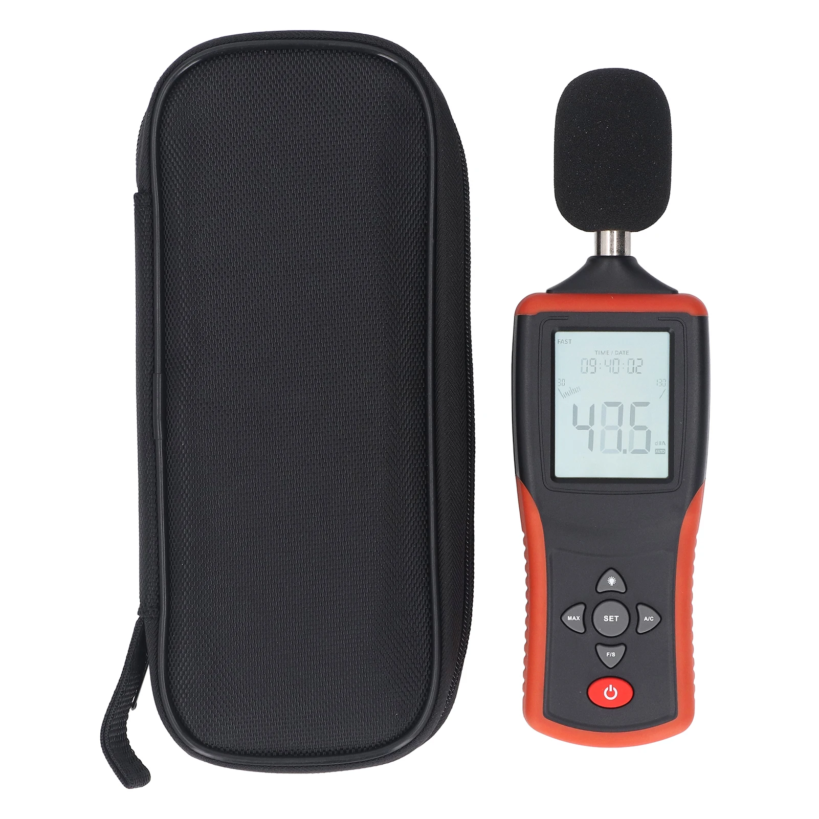 

Decibel Meter with AC Weighing Backlit LCD Screen Sound Level Meter Portable SPL Tester for Home Factory 30‑130dB