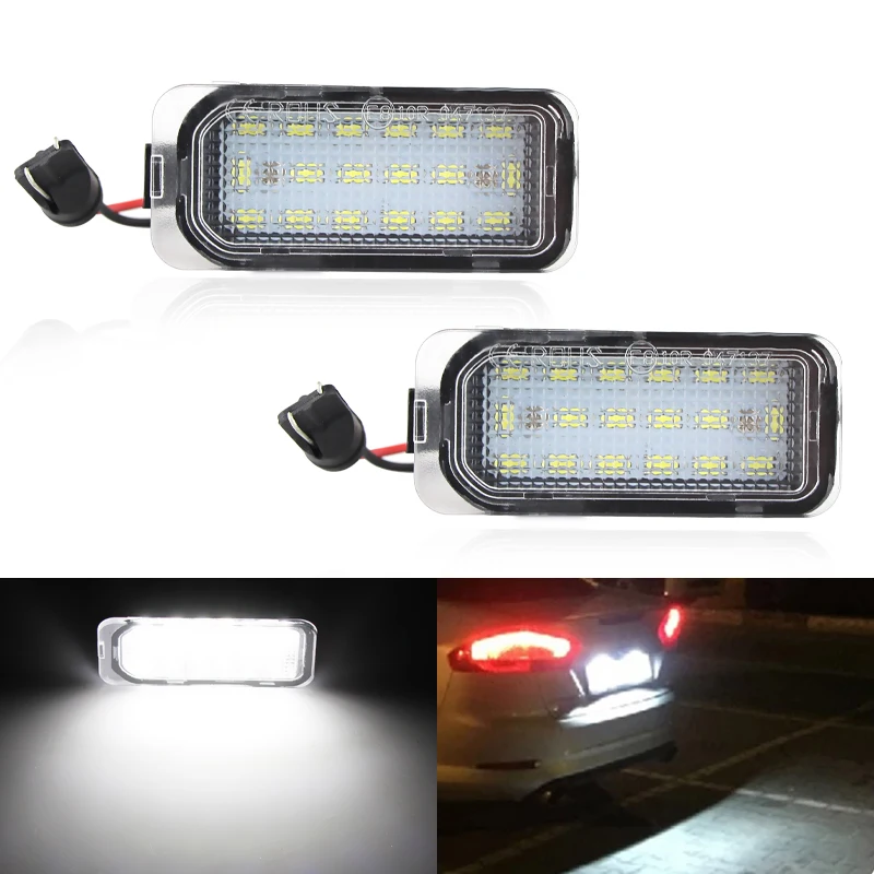 Upgrade 2Pcs LED Number License Plate Light for Ford FOCUS MK II FIESTA MK VII MONDEO MK IV KUGA S-MAX 2008-2019