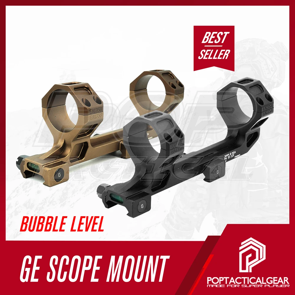 

GE Scope Mount 30MM Tube 1.54Inch Height 0MOA AR-15/M4 Picatinny Mount Adapter Double Rings Bubble Level w Original Mark Aisoft