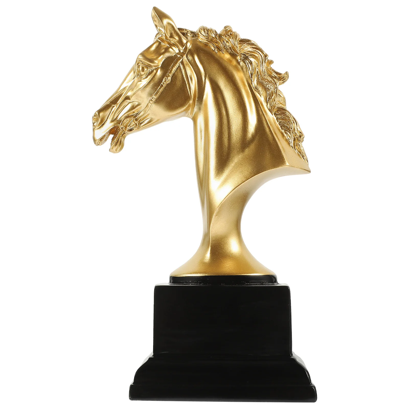 

Horse Head Statue Resin Shaped Trophy Ornament Desktop Decor Office Table Adornment Courage Loyalty Accent