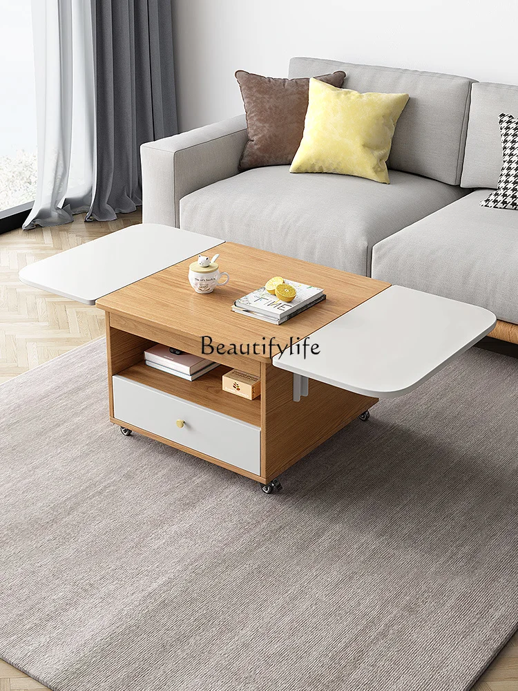 Folding coffee table dining table dual-purpose modern simple Nordic multi-functional mobile tea table