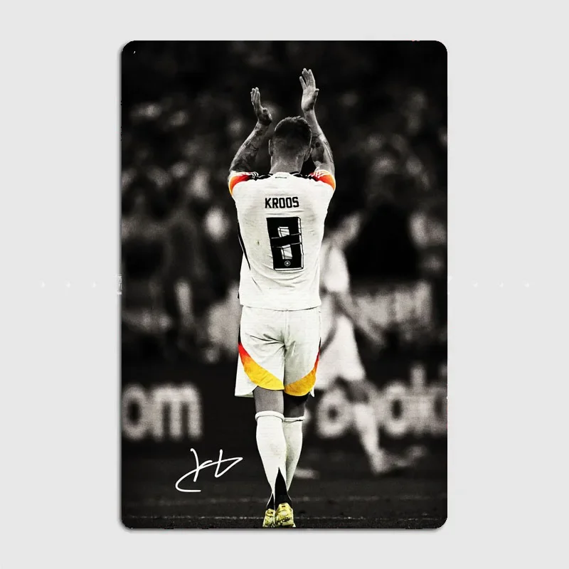 Toni Kroos Football Sport Player Posters Metal Sign Wall Decor Club Garage Kitchen Room Decor Custom Tin Vintage Home Decor