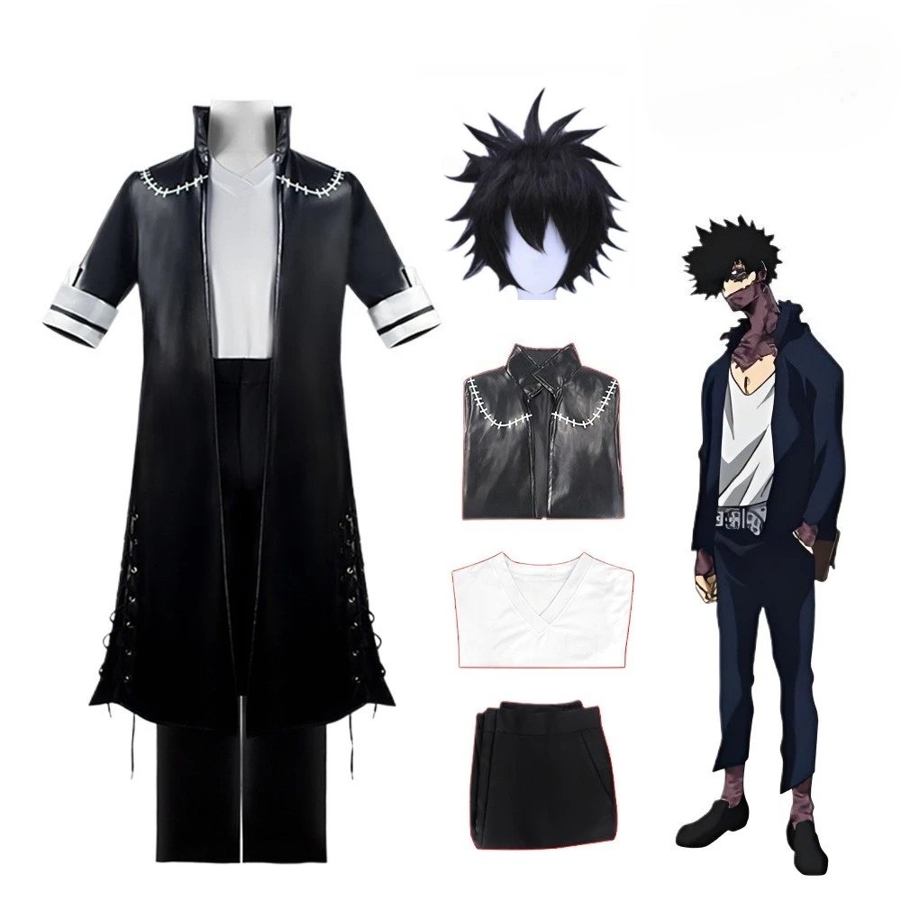 Anime meu herói academia dabi cosplay traje preto casaco camisa calças conjunto completo uniforme carnaval terno festa de halloween para adultos