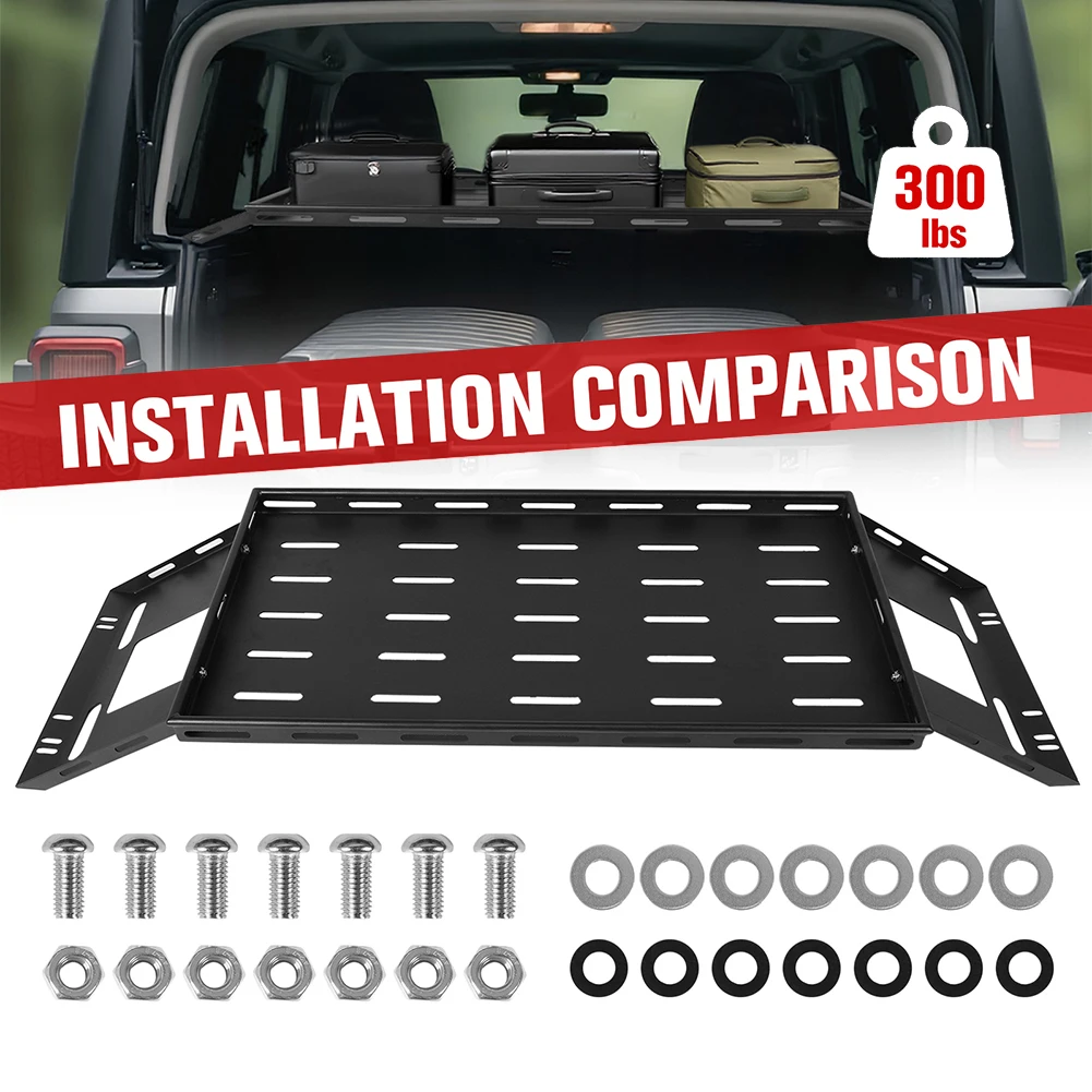 

Lightweight Steel Tray Organizer Wear Resist Heavy Duty Cargo Tray Anti-Scratch for 07-25 JK/JL Wrangler