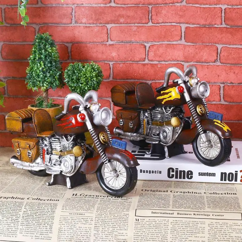 

Motorcycle Model Ornaments Creative Retro Motorbike Nostalgic Objects Decorative Vintage Motorcycle Figurine For Home Decoration