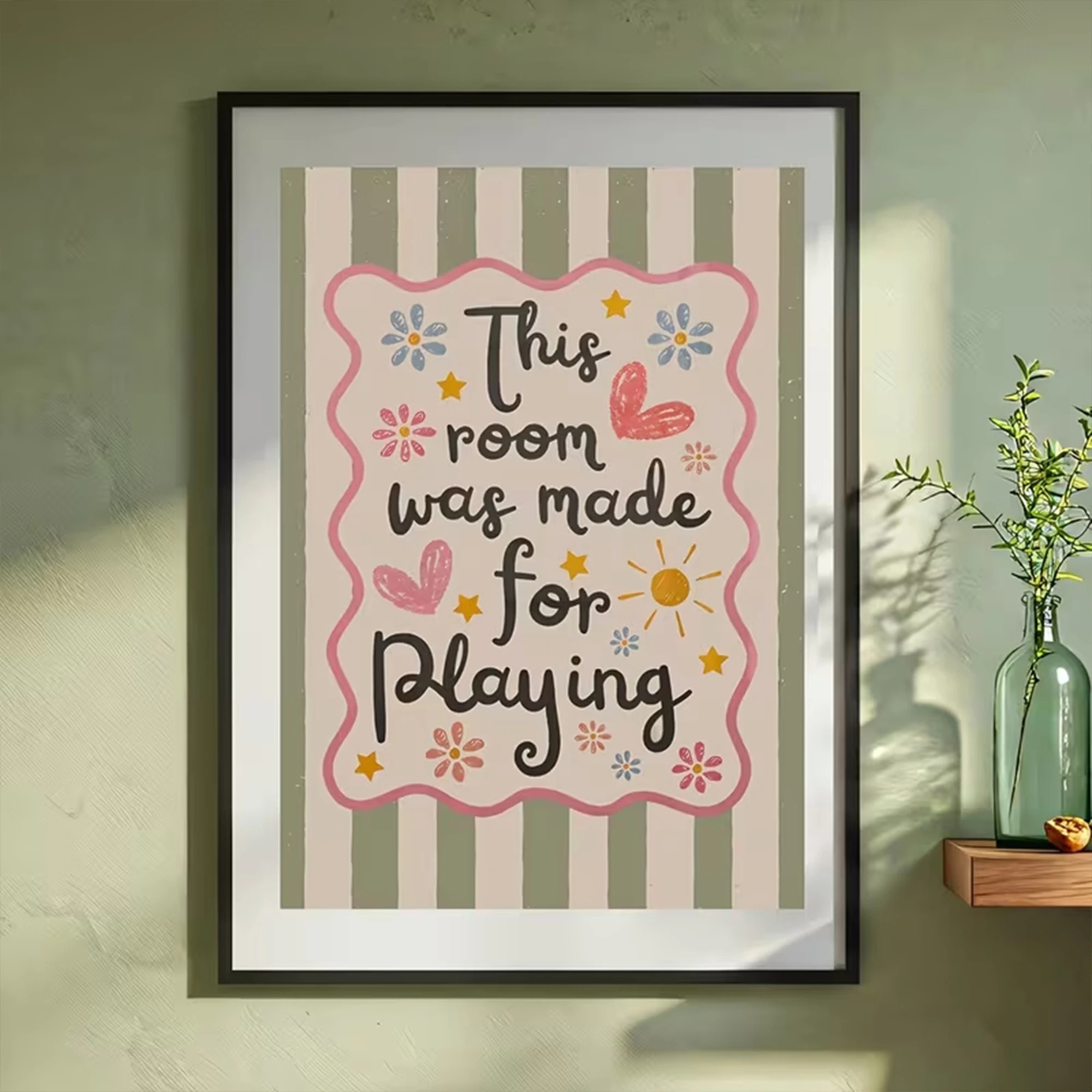 Modern This Room Was Made For Playing Quotes Wall Art Print Canvas Painting Poster Picture For Living Room,Bedroom Home Decor