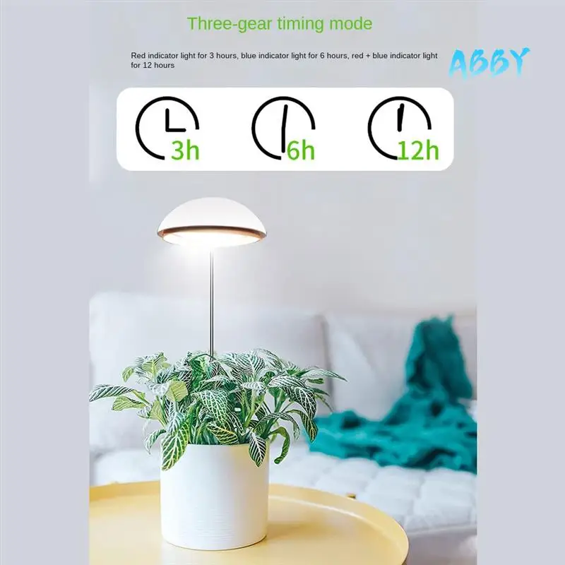 

ABBY-Grow Lights , Full Spectrum LED Plant Light, Height Adjustable With Auto On/Off Timer 3/6/12H , 4 Dimmable Brightness