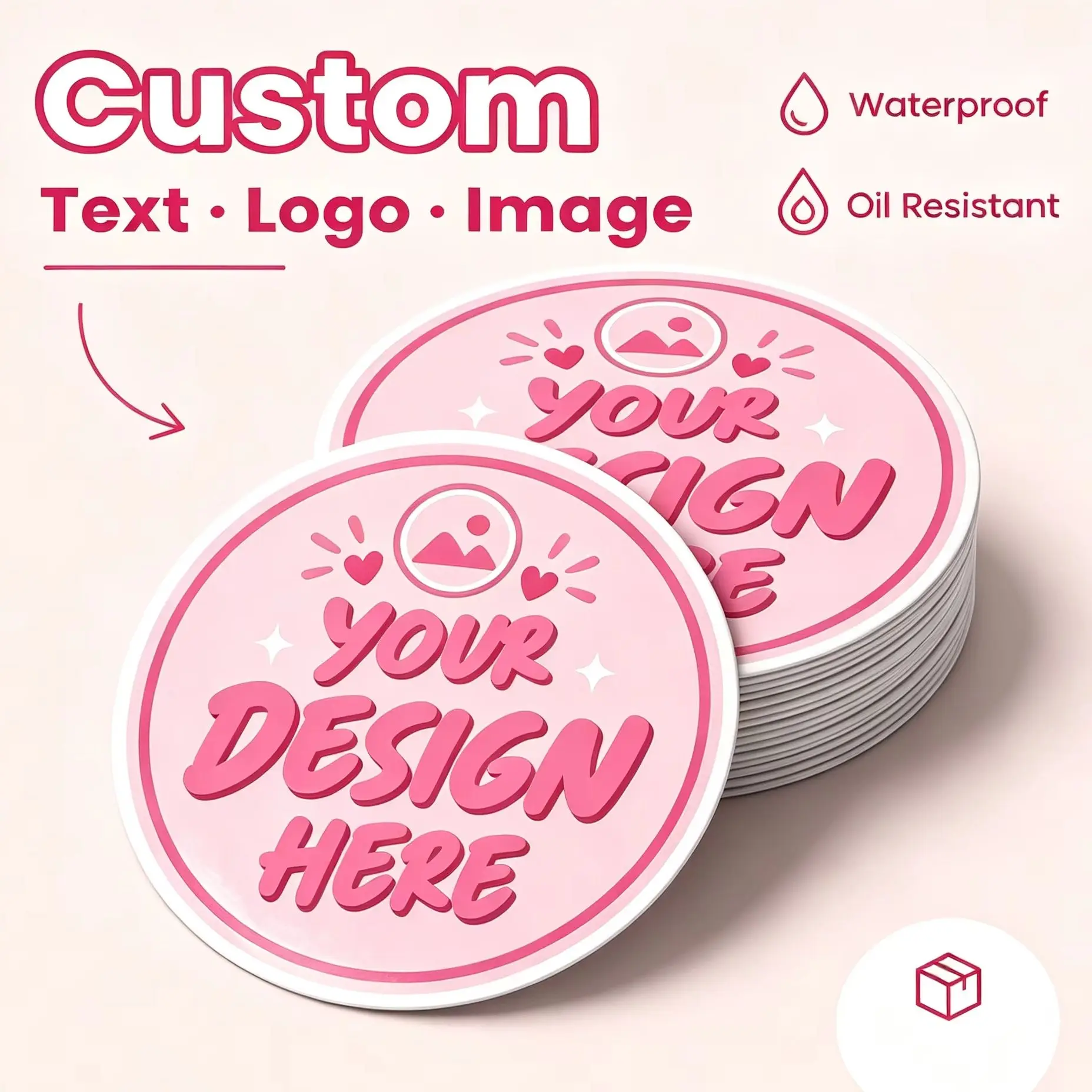 1-100Pcs Custom Stickers Round, Personalized Image & Text Labels for Friends, Scrapbooking Journaling Album Craft Decoration