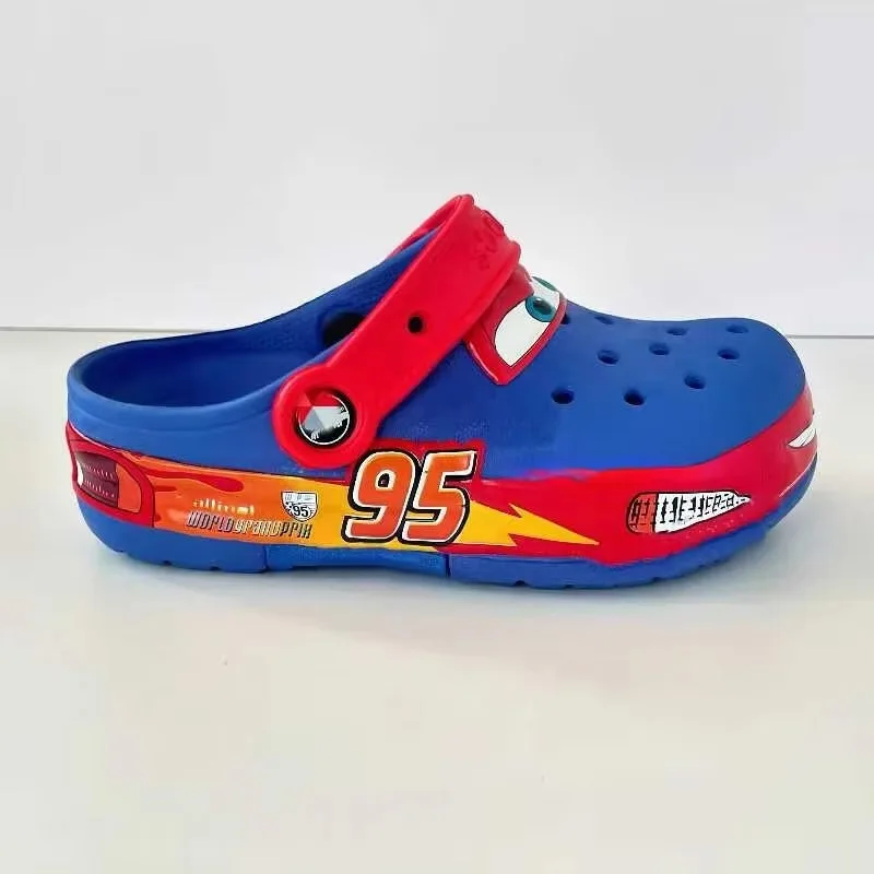 

Cartoon Disney Lightning Mcqueen Pixar Crocs Flashing Light Outdoor Beach Slippers Cute Anime Pool Anti Slip No95 Cars Slippers