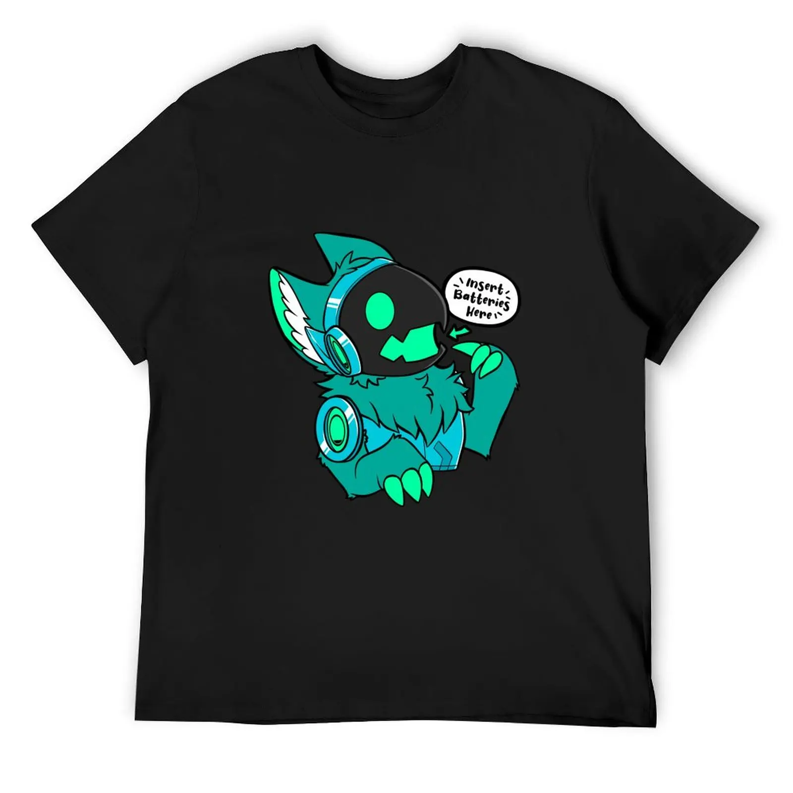 

Protogen - Insert Batteries Here - Green T-Shirt graphic shirts customizeds anime shirt plain Men's cotton t-shirt