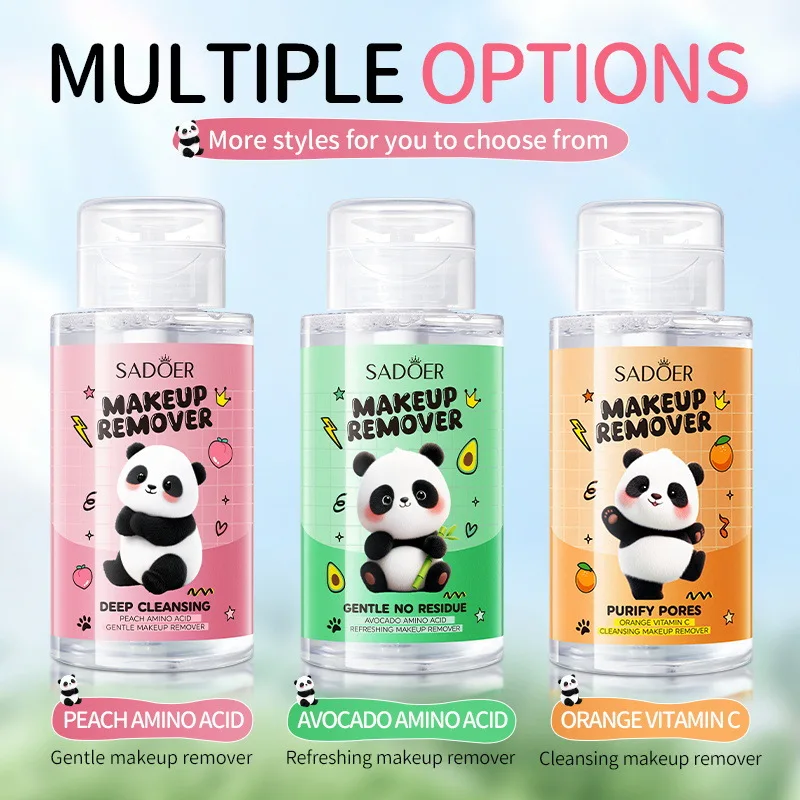 SADOER Avocado Peach Amino Acid Makeup Remover Gentle Cleansing Eye Lip Face 3-in-1 Cleansing Water