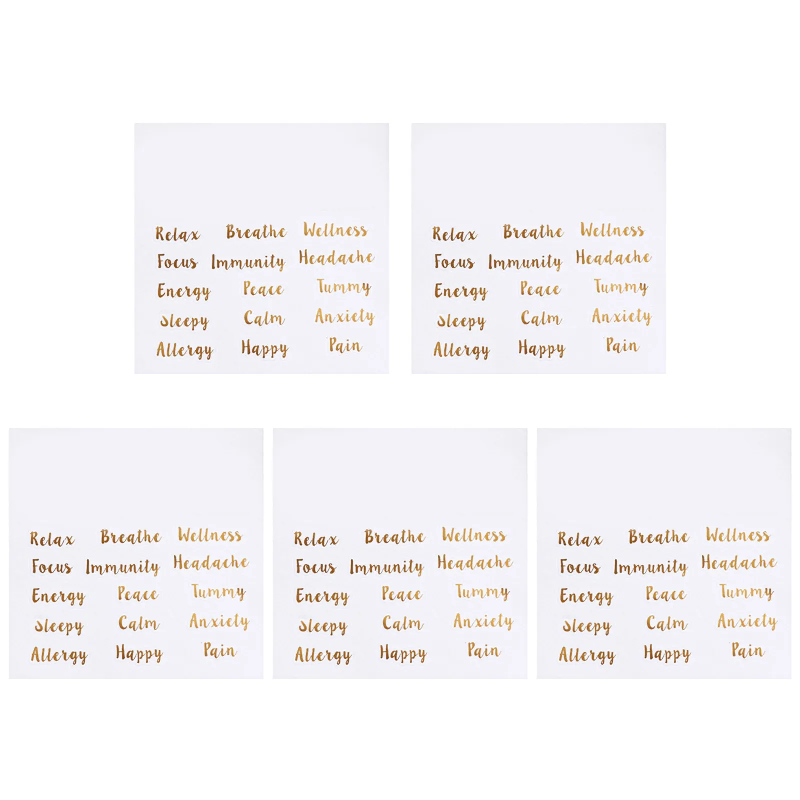 

5 Sheets Letter Sticker Set Essential Oil Bottle Labels Self-Adhesive Decals for Bottle Lid Identification and Organization