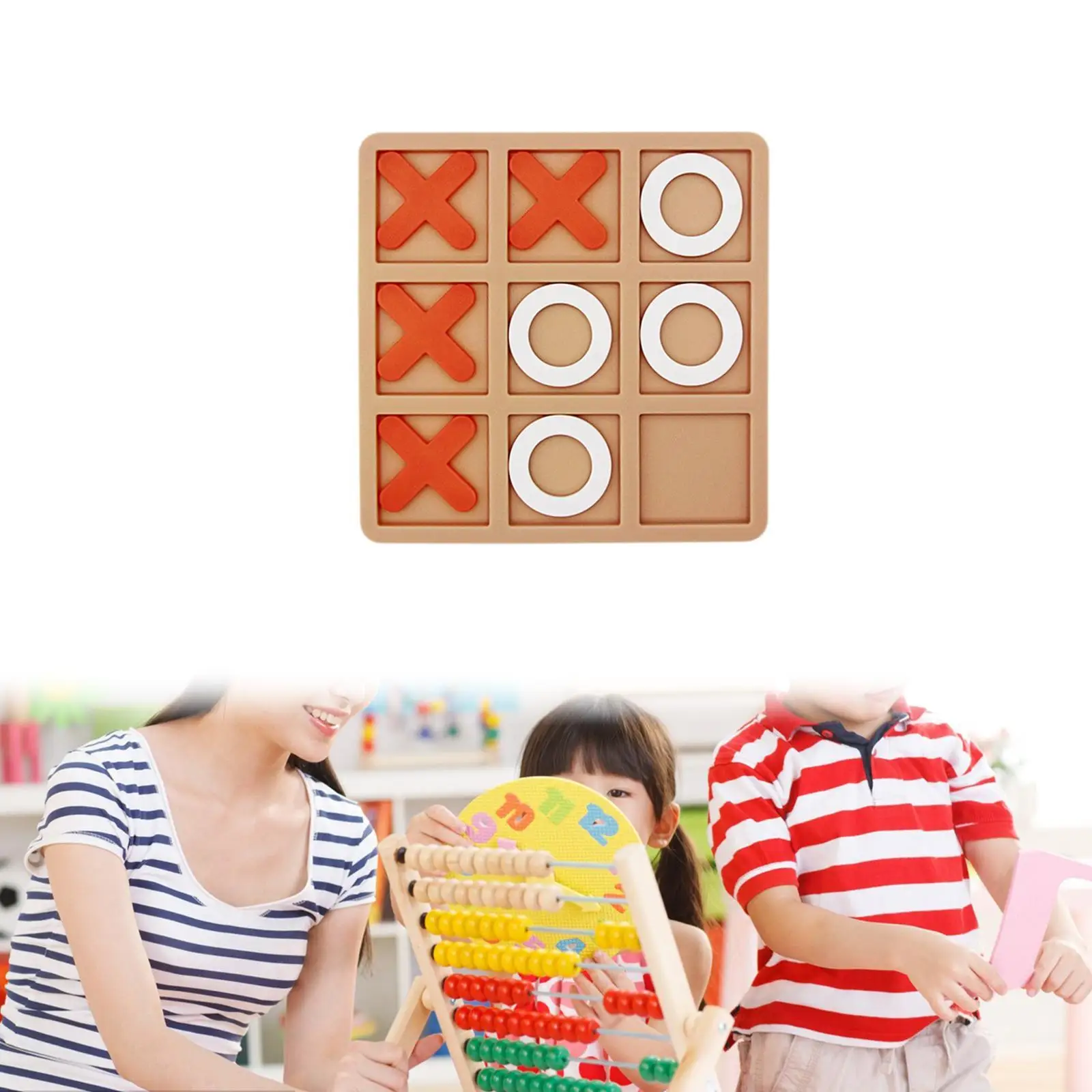 Tic TAC Toe 게임 클래식 가족 보드 게임 탁상 블록, XO 테이블 장난감, 성인 가족 어린이 실내 야외 구디 백 필러