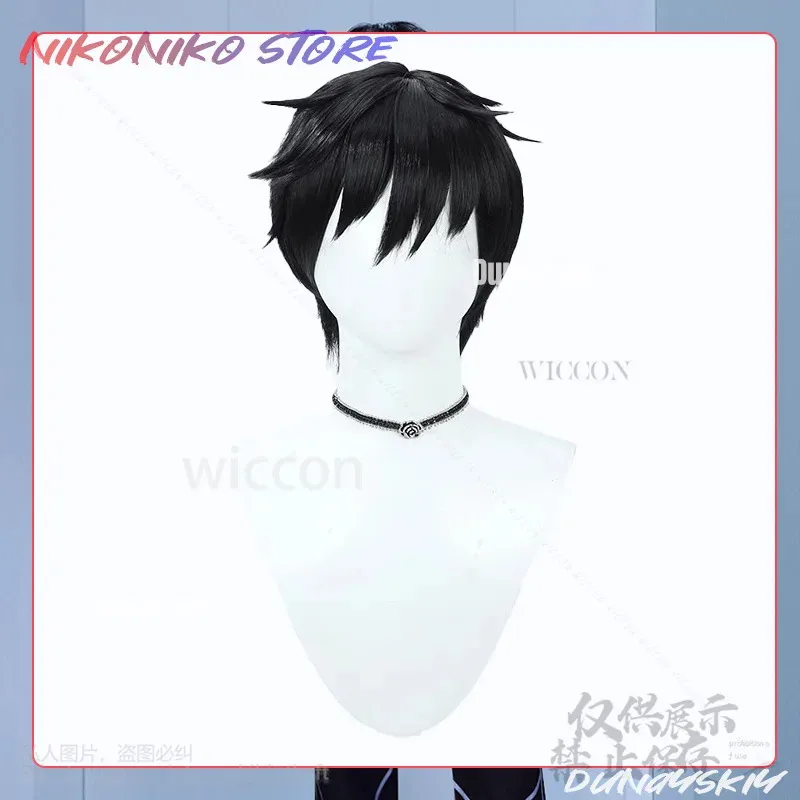 2020 ISO تأثيري لعبة Valorant أنيمي زي فاسق وسيم سترة معطف هوديس السراويل شعر مستعار أسود Cutecore الدعائم هالوين تأثيري #4