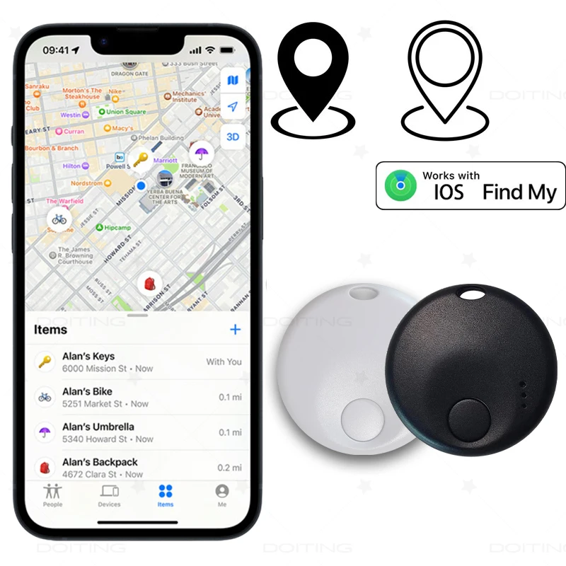 Nový mini chytrý značka, Bluetooth brašnářské tracker. pracovat s jablko najít má (ios only), položku lokátor pro šifrovací klíč, brašnářské, batoh