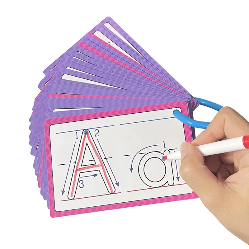 Flashcard con parole inglesi Fonetica naturale Alfabeto della prima infanzia Carte cancellabili Attività puzzle Strumenti di apprendimento interattivi